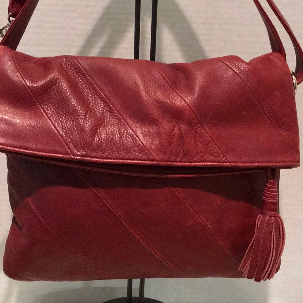 Zina Eva Red Leather Envelope Bag